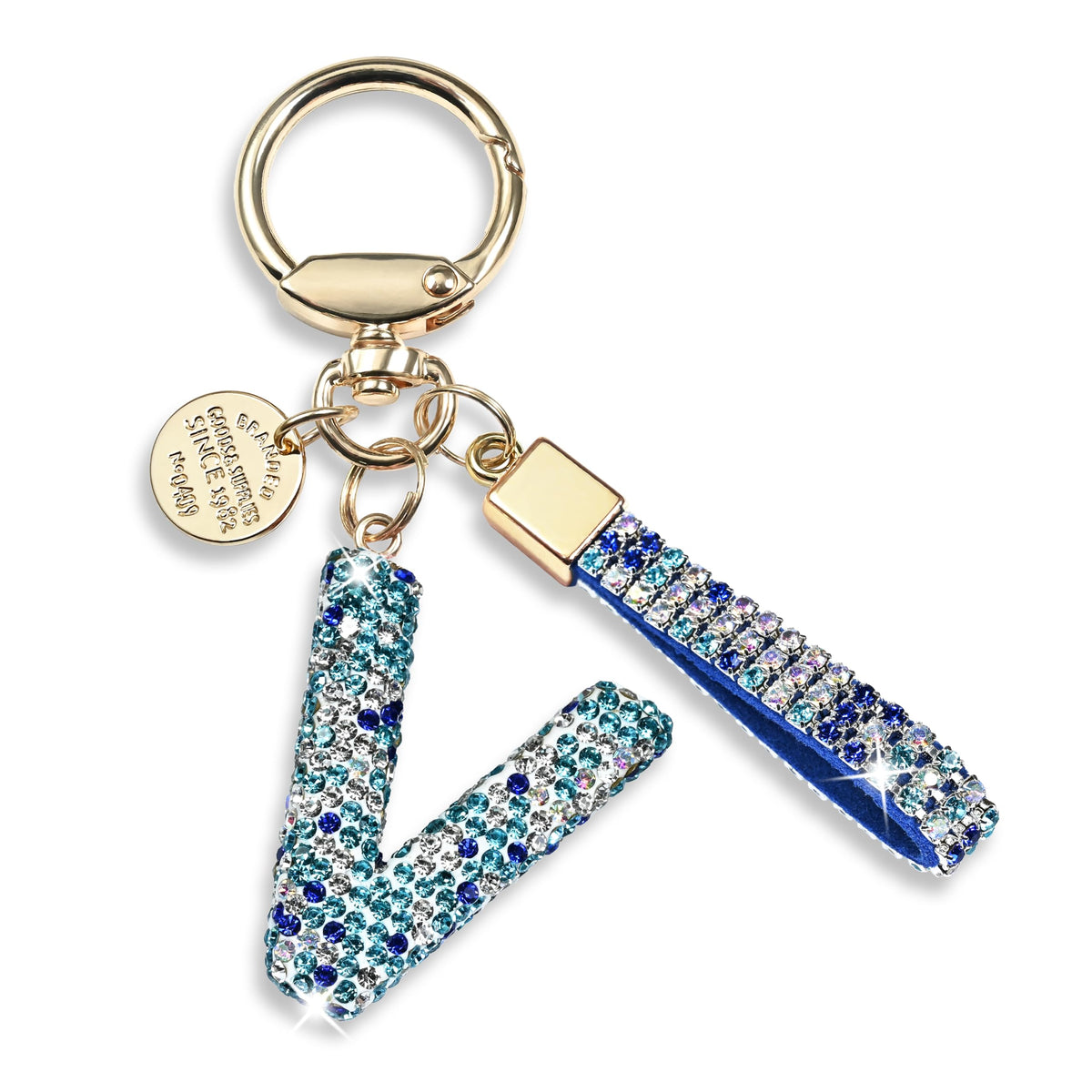 JINGUAZI Bling Initial Letter Keychain Bag Charms for Women