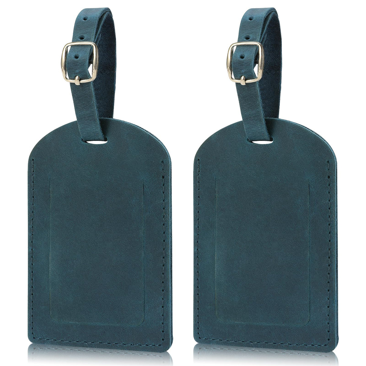 Ringsun Genuine Leather Luggage Tag for Suitcases ID Tags Bag Tags for Luggage (2 Pack)