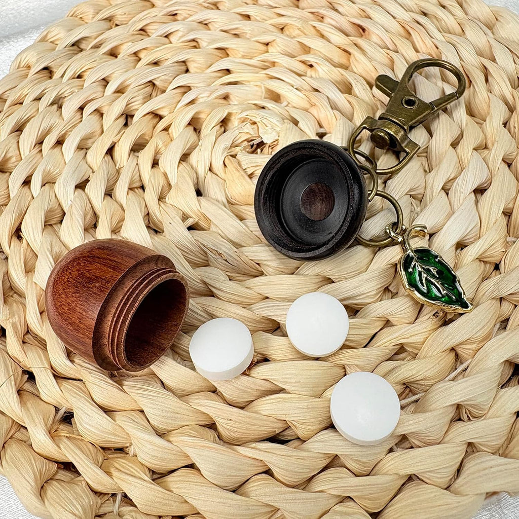 YTYAB Acorn Canister Pill Keychain,Small Portable Organizer Bag Charms