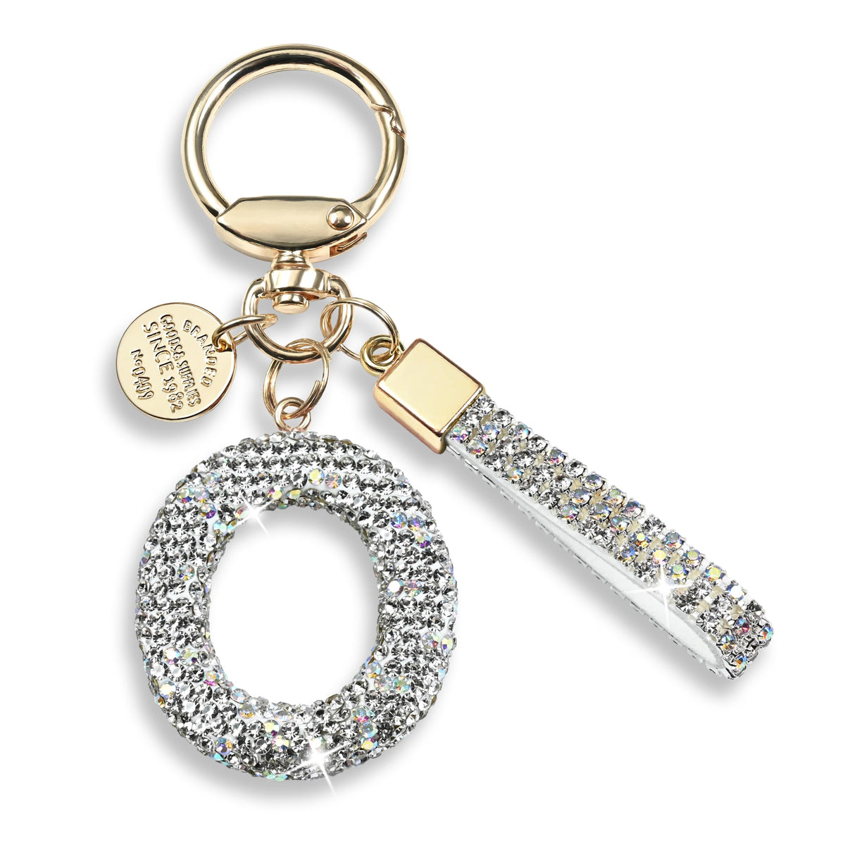 JINGUAZI Bling Initial Letter Keychain Bag Charms for Women