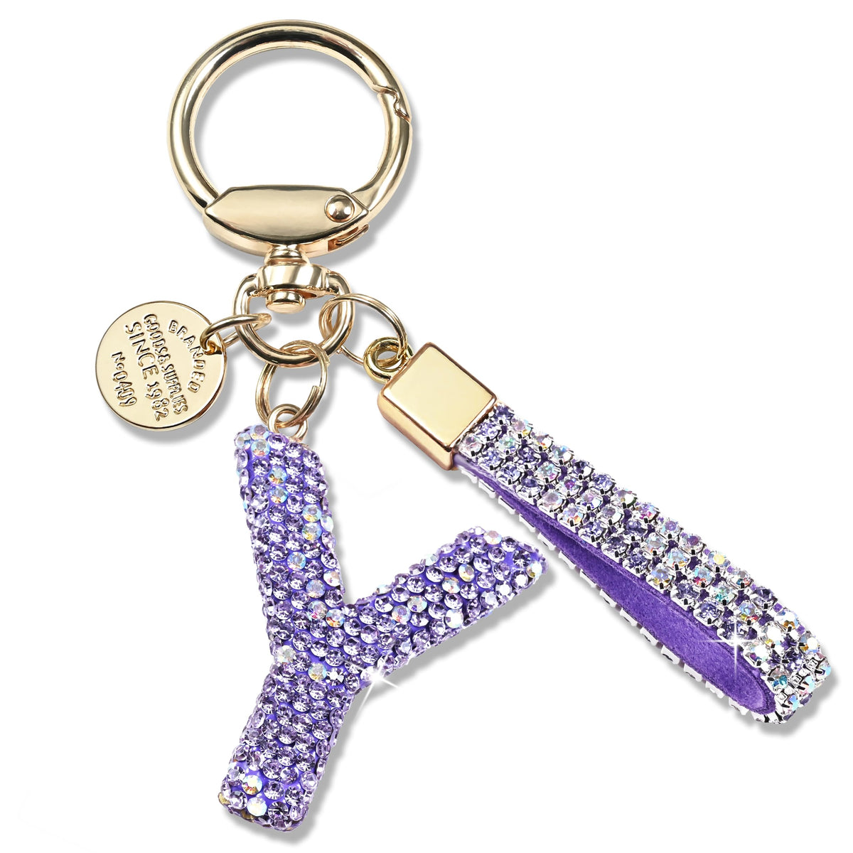 JINGUAZI Bling Initial Letter Keychain Bag Charms for Women