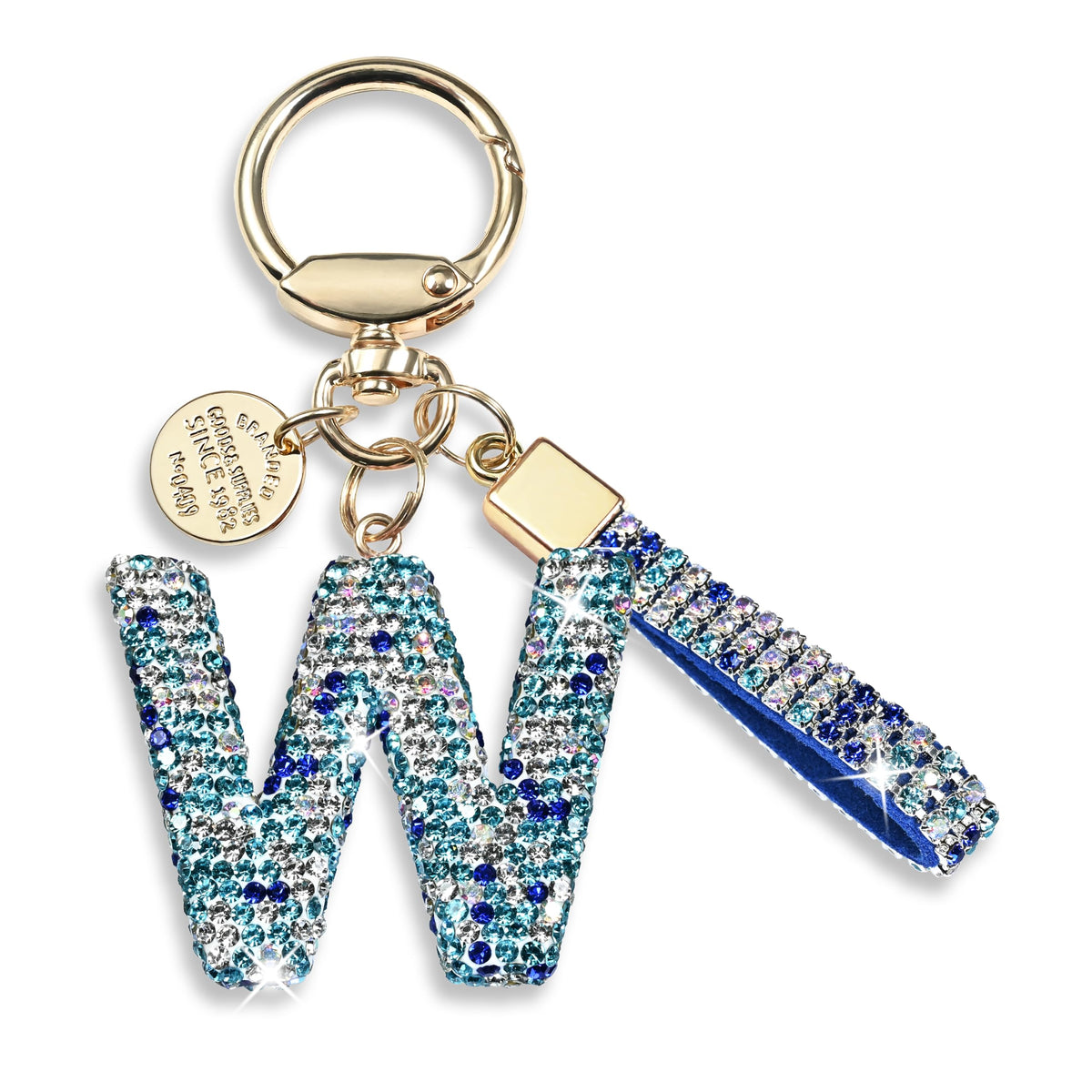 JINGUAZI Bling Initial Letter Keychain Bag Charms for Women