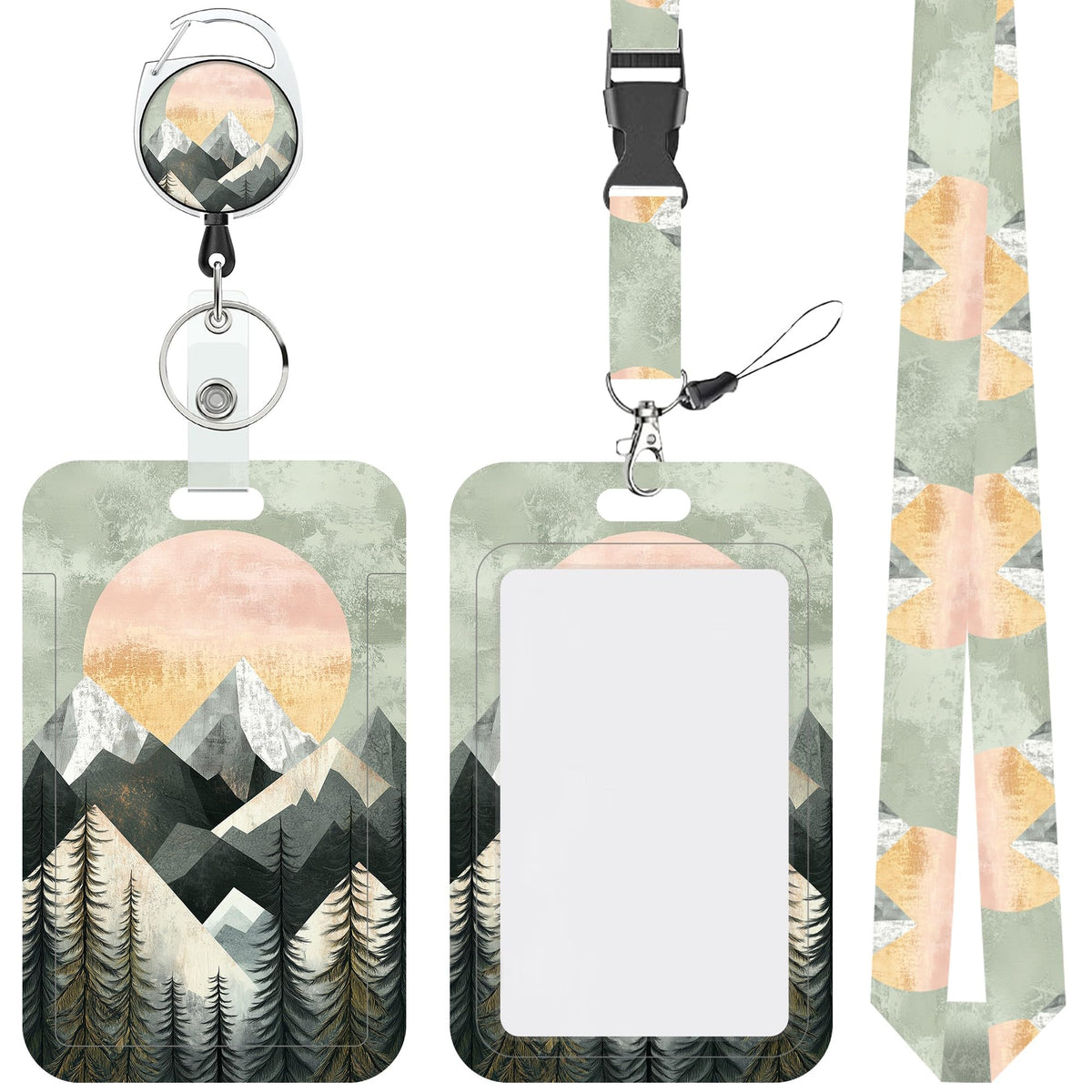 Cartoon Mushrooms Chickens Lanyards for ID Badges Retractable Removable Neck Lanyard with Badge Reel Vertical ID Work Badge Holder for Badge Holder Nurse Office Teacher