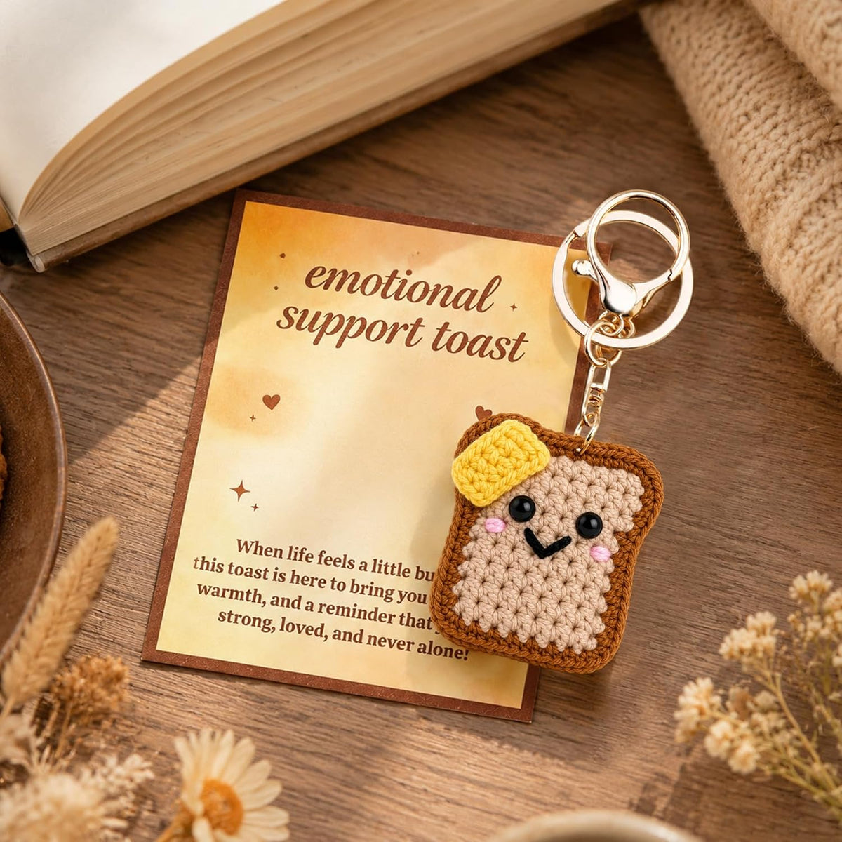 igvean Toast Keychain Heart Keychain Good Luck Gifts Sunflower Gifts