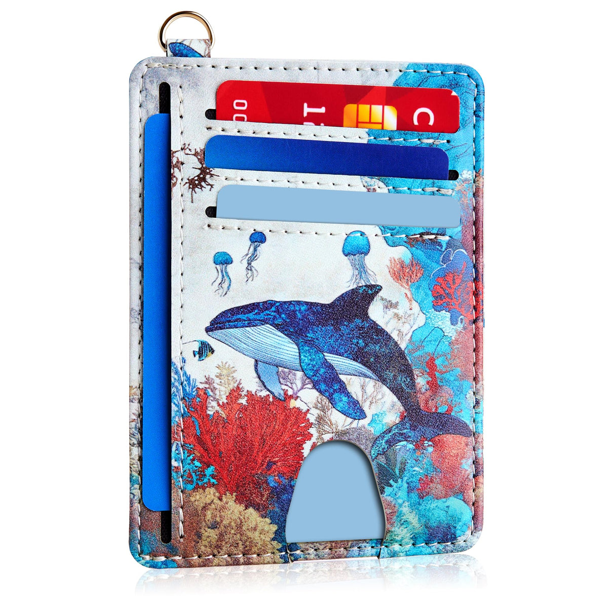Mayski Slim Wallet, Credit Card Holder for Women, Minimalist Front Pocket RFID Blocking Card Cases, Small Wallet Women Men(Cute Bear)