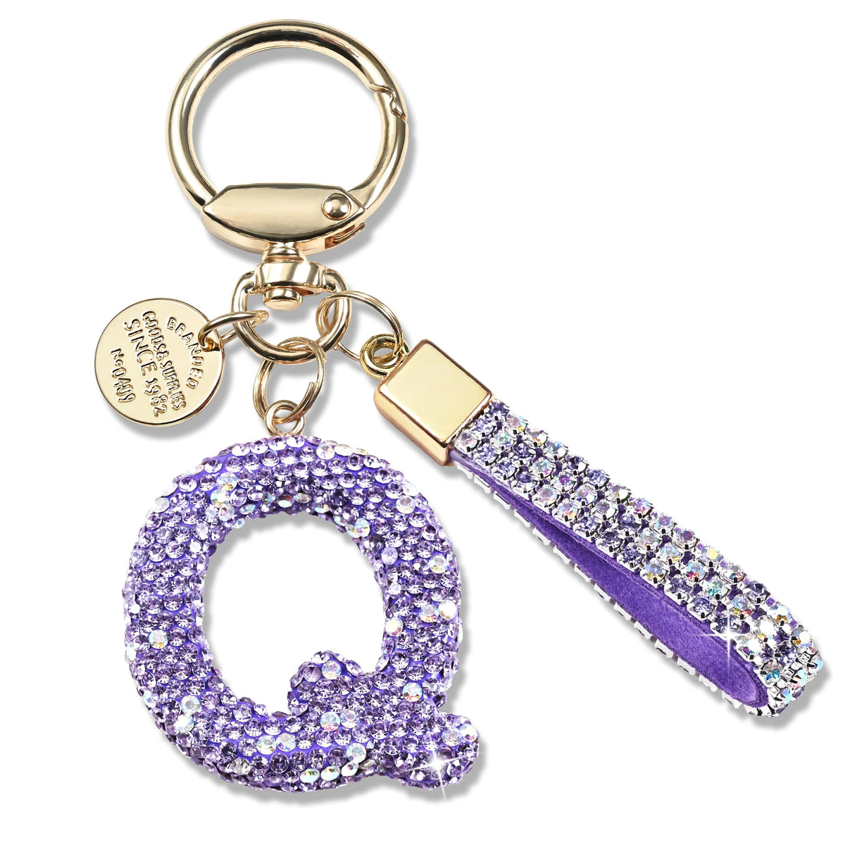 JINGUAZI Bling Initial Letter Keychain Bag Charms for Women