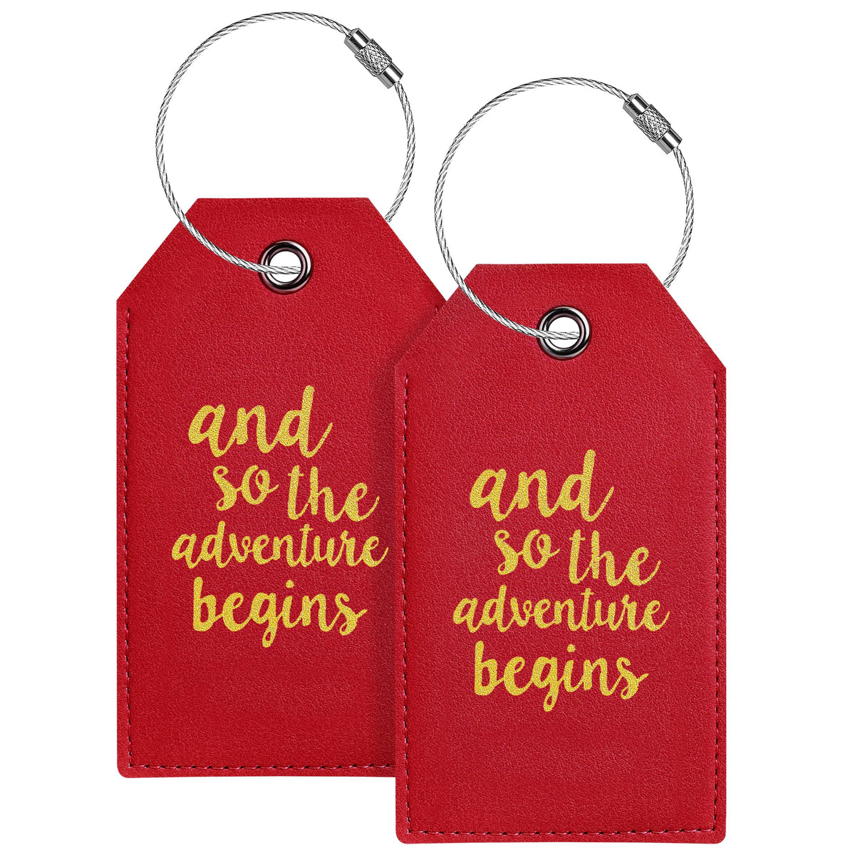 Luggage Tag & Personalized Luggage Tags for Suitcases Leather Bag Tags for Backpacks Handbag School Instrument with Name ID Label Travel Essentials, Unique Fun Pink Baggage Tags 2 Pack