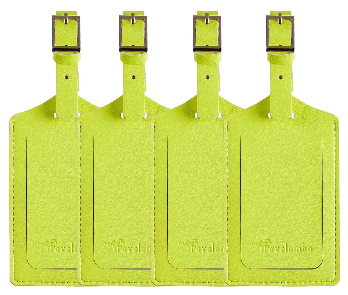 Travelambo Luggage Tags for Suitcases PU Leather Travel Tags Bag Tags Privacy Protection Travel Essentials