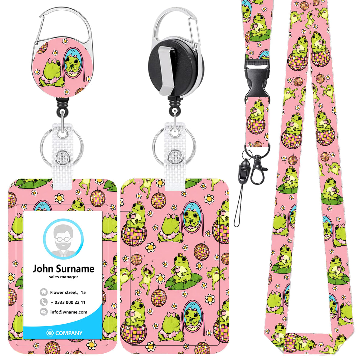 Funny Banana Badge Reel and Lanyard Set for Women, Retractable Badge Holder with Vertical ID Card Holder, Cute Cartoon Fruit Design, Fun Office Accessories Gift