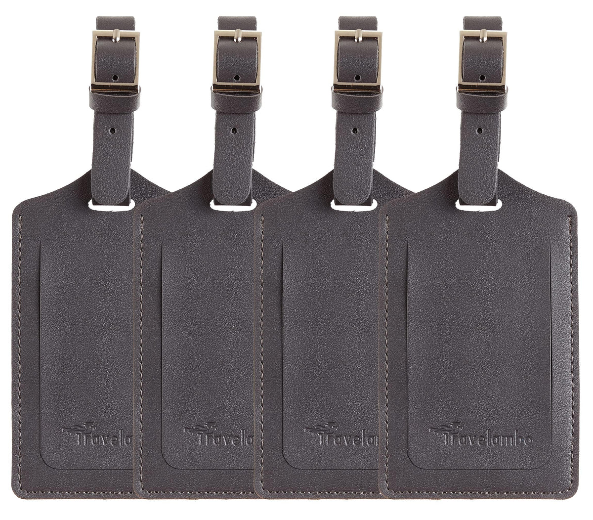 Travelambo Luggage Tags for Suitcases PU Leather Travel Tags Bag Tags Privacy Protection Travel Essentials