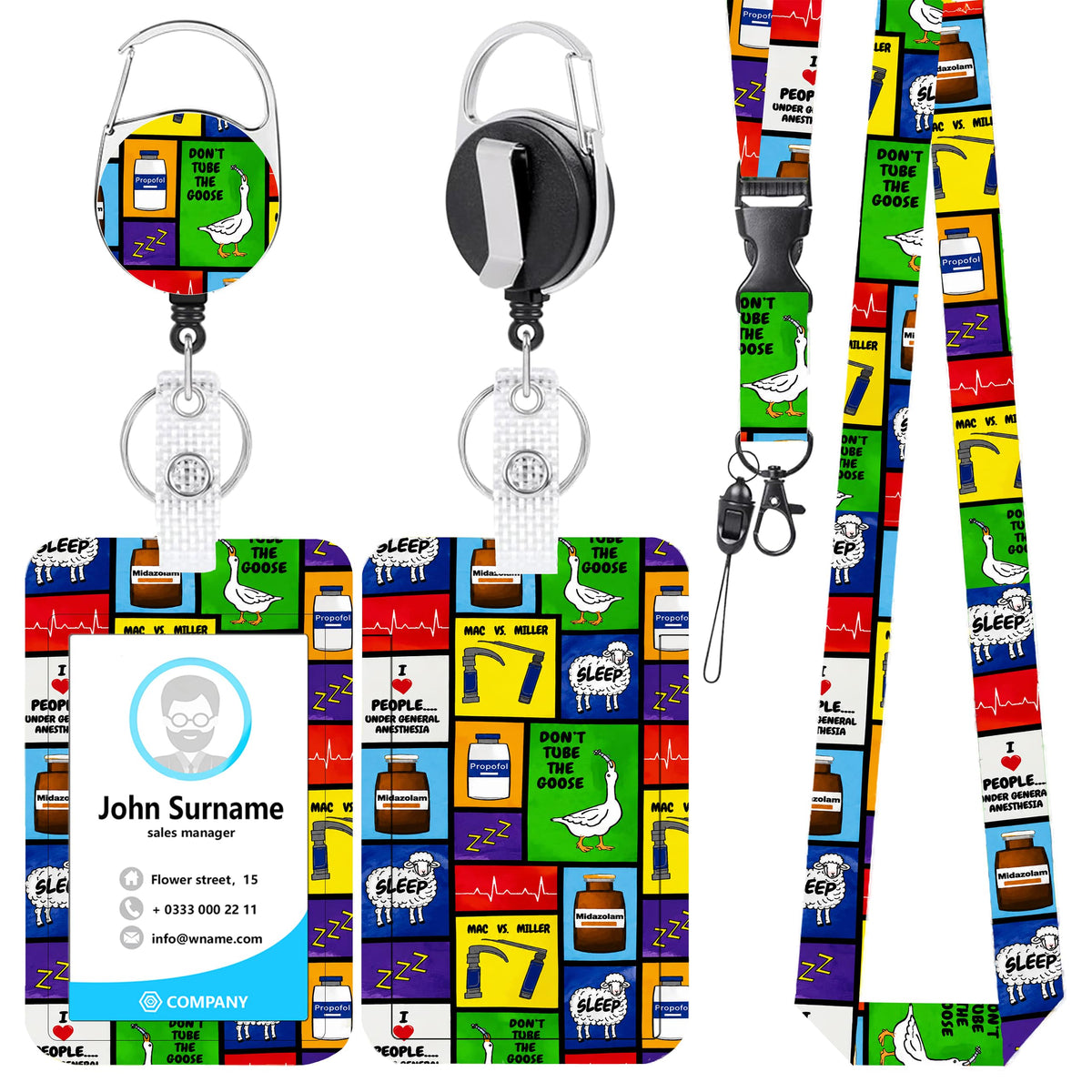 Funny Banana Badge Reel and Lanyard Set for Women, Retractable Badge Holder with Vertical ID Card Holder, Cute Cartoon Fruit Design, Fun Office Accessories Gift