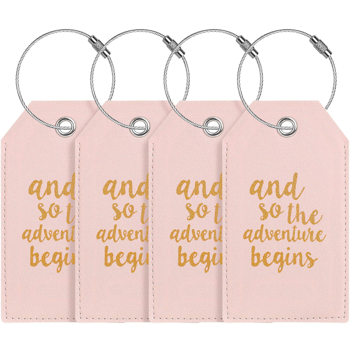 Luggage Tag & Personalized Luggage Tags for Suitcases Leather Bag Tags for Backpacks Handbag School Instrument with Name ID Label Travel Essentials, Unique Fun Pink Baggage Tags 2 Pack