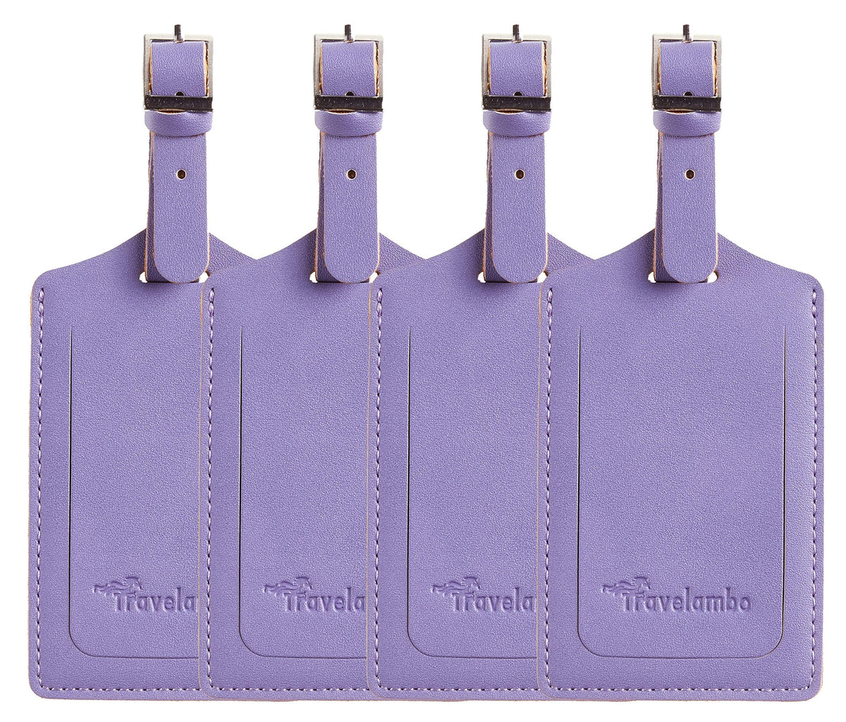 Travelambo Luggage Tags for Suitcases PU Leather Travel Tags Bag Tags Privacy Protection Travel Essentials