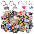 Gibleitz 30/50/100/200pcs Random Different Keychains, Lot Mixed Cute Keyring for Classroom Prizes Students Incentives