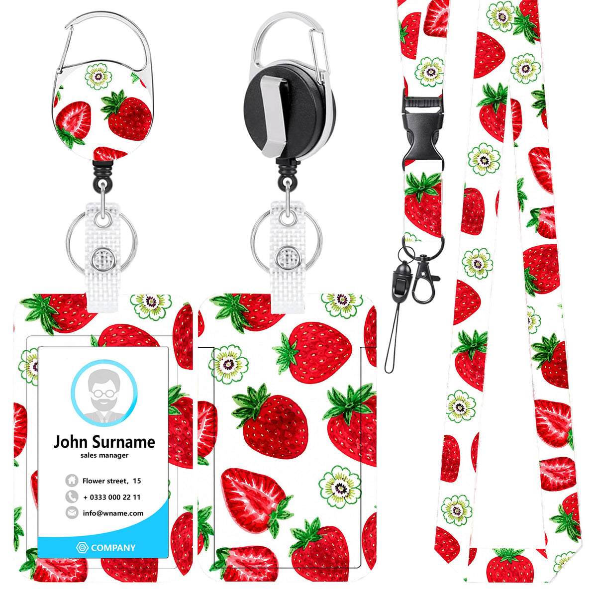 Funny Banana Badge Reel and Lanyard Set for Women, Retractable Badge Holder with Vertical ID Card Holder, Cute Cartoon Fruit Design, Fun Office Accessories Gift