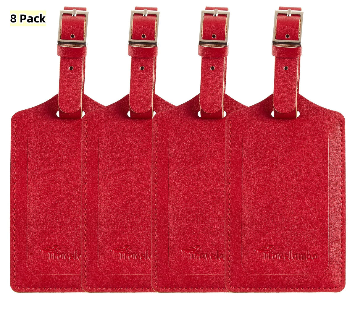 Travelambo Luggage Tags for Suitcases PU Leather Travel Tags Bag Tags Privacy Protection Travel Essentials