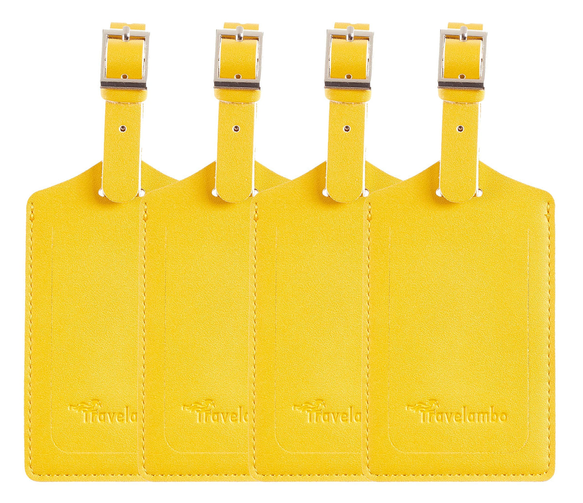 Travelambo Luggage Tags for Suitcases PU Leather Travel Tags Bag Tags Privacy Protection Travel Essentials