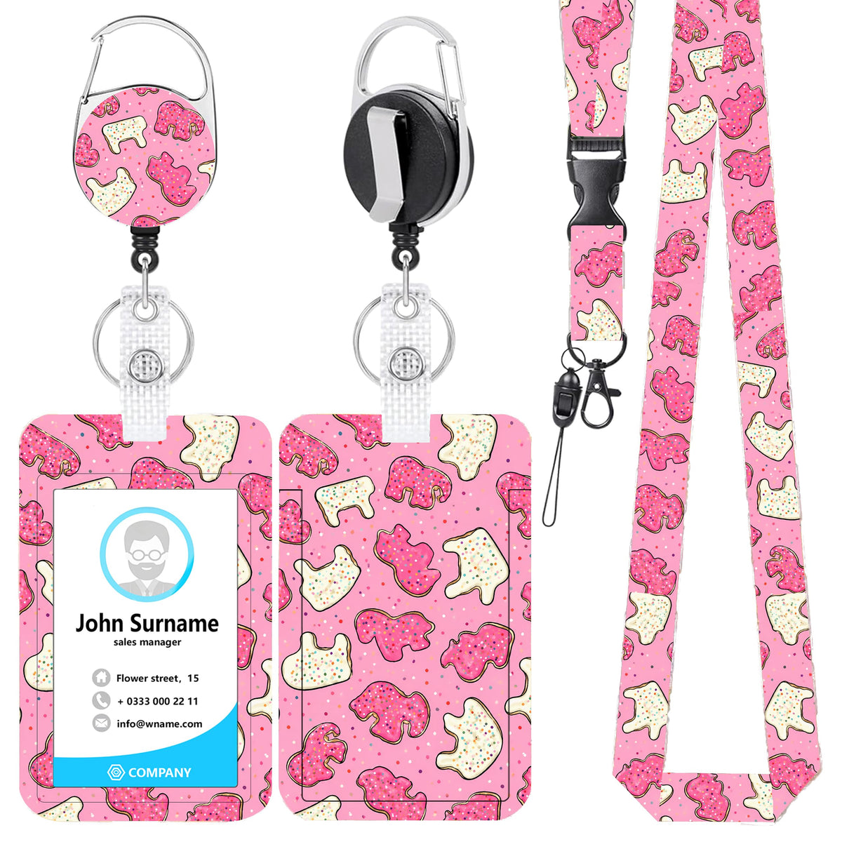 Funny Banana Badge Reel and Lanyard Set for Women, Retractable Badge Holder with Vertical ID Card Holder, Cute Cartoon Fruit Design, Fun Office Accessories Gift