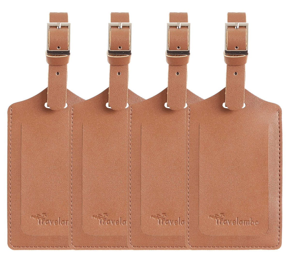 Travelambo Luggage Tags for Suitcases PU Leather Travel Tags Bag Tags Privacy Protection Travel Essentials