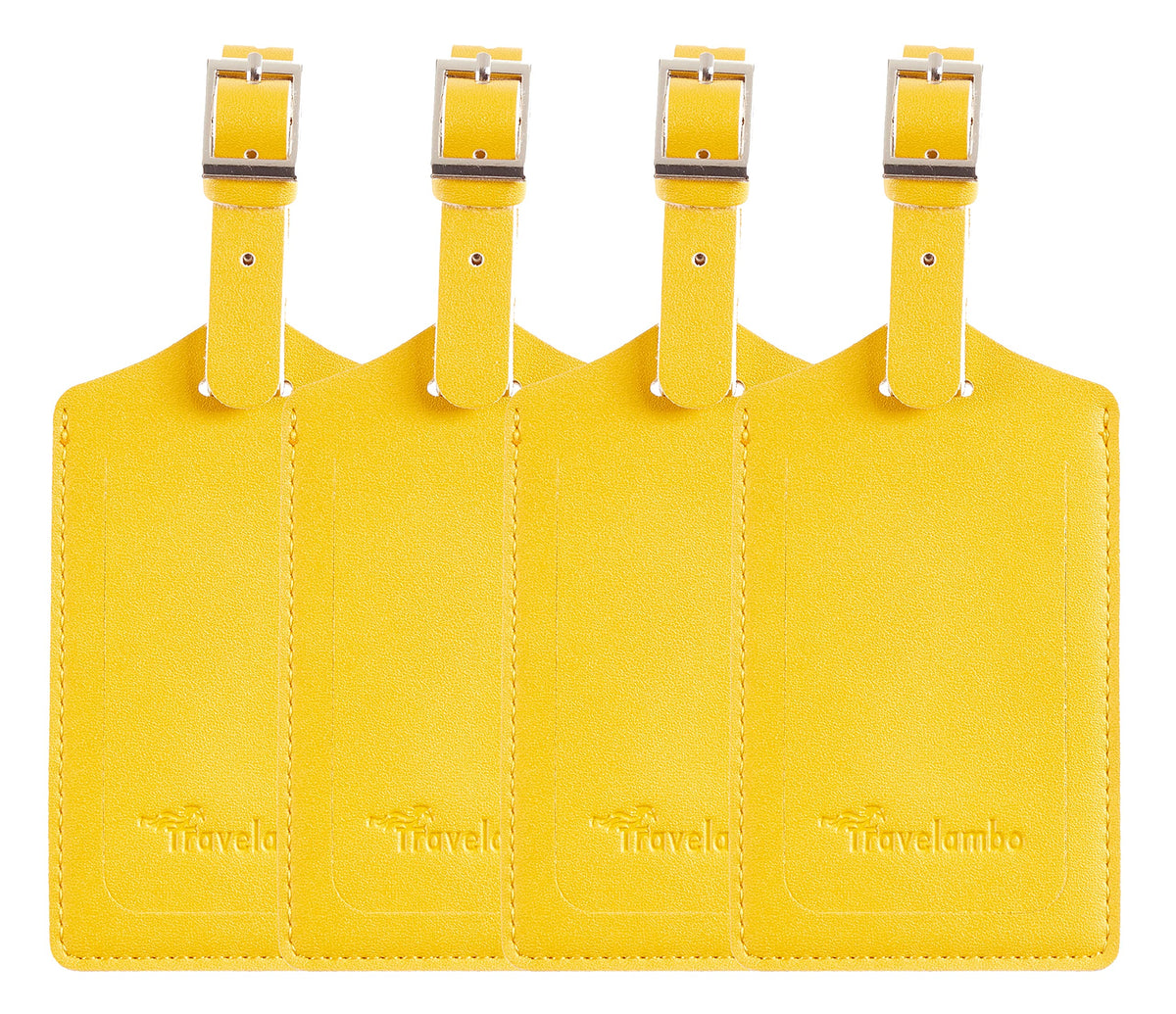 Travelambo Luggage Tags for Suitcases PU Leather Travel Tags Bag Tags Privacy Protection Travel Essentials