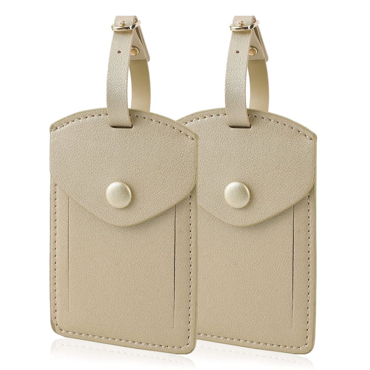 Kevancho Leather Smart Luggage Tags for Men Women, Suitcase Labels Baggage Tote Bag Tag ID Tags with Full Back Privacy Cover for Carnival Cruise Ships, Travel Accessories Tags Set of 2 PCS (Blue)