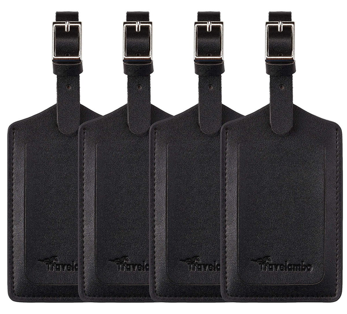 Travelambo Luggage Tags for Suitcases PU Leather Travel Tags Bag Tags Privacy Protection Travel Essentials