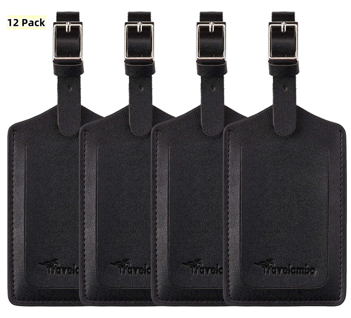 Travelambo Luggage Tags for Suitcases PU Leather Travel Tags Bag Tags Privacy Protection Travel Essentials